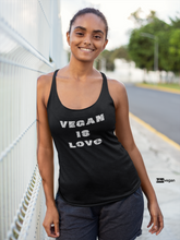 Load image into Gallery viewer, vegan is love (women's) racerback tank