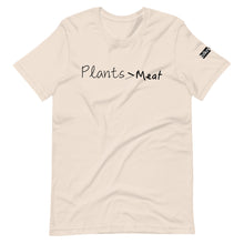 Load image into Gallery viewer, plants greater than meat t-shirt
