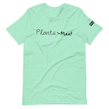 Load image into Gallery viewer, plants greater than meat t-shirt