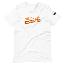 Load image into Gallery viewer, happy thanks vegan t-shirt