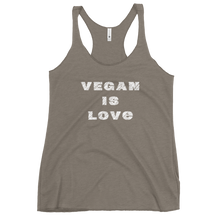 Load image into Gallery viewer, vegan is love (women's) racerback tank