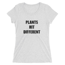 Load image into Gallery viewer, plants hit different t-shirt (woman’s fitted)
