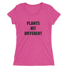 Load image into Gallery viewer, plants hit different t-shirt (woman’s fitted)

